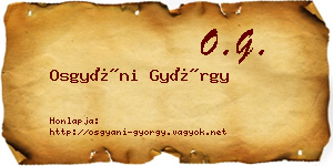 Osgyáni György névjegykártya